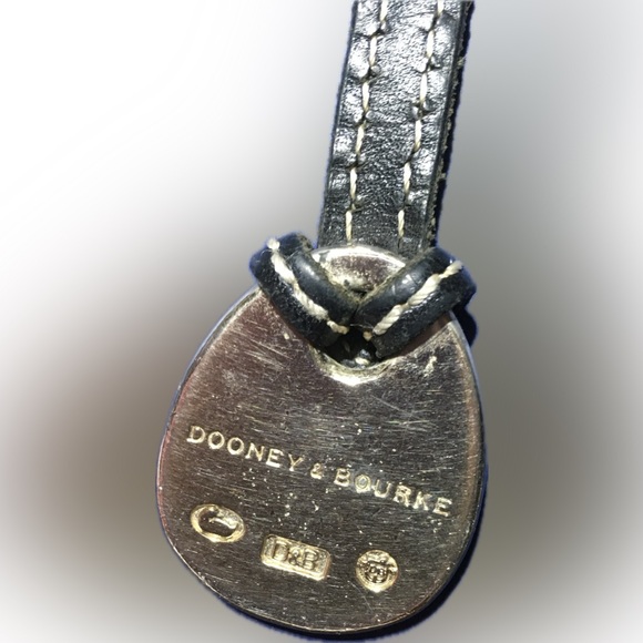 DOONEY & BOURKE BLUE DUCK BLACK LEATHER KEY FOB BAG CHARM KEYCHAIN - Picture 3 of 5